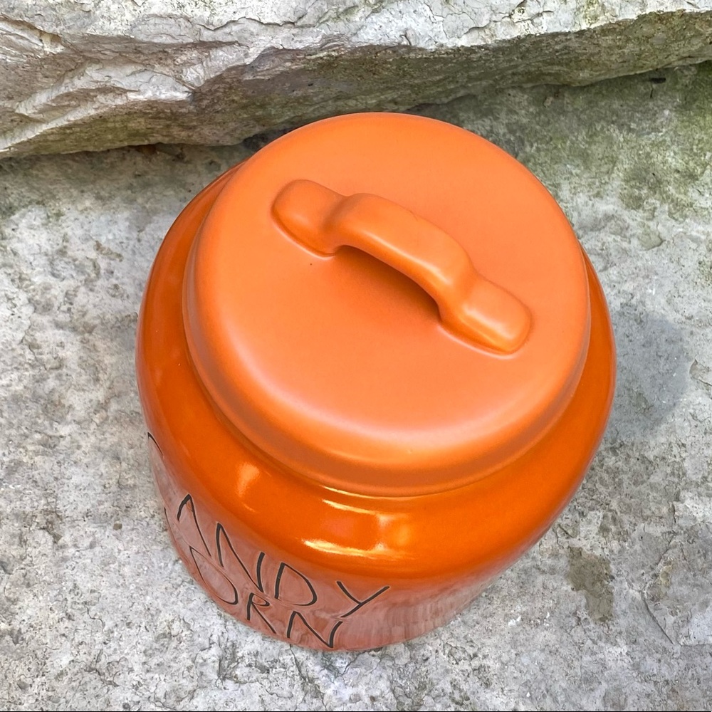 Rae Dunn CANDY CORN Orange Halloween Canister - Picture 2 of 6